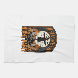 Halloween Scarecrow Shirt Vintage Graveyard Party_ Kitchen Towel