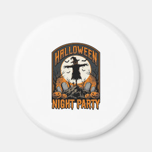 Halloween Scarecrow Shirt Vintage Graveyard Party_ Magnet