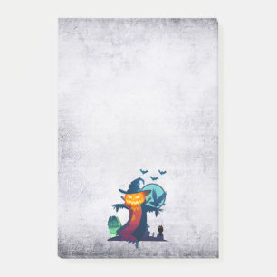 Halloween Scarecrow With Bats Crow And Owl Post-it Notes