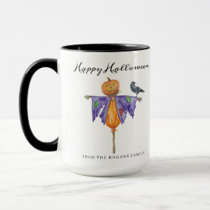 Halloween Scarecrow with Pumpkin Mug