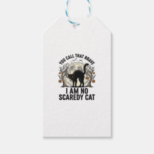 Halloween Scaredy Cat Vintage Engraving Shirt Desi Gift Tags