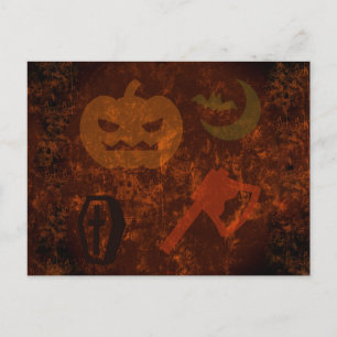 Halloween Scares on Eerie Background Postcard