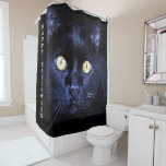 Halloween Scary Black Cat Horror Dark Night<br><div class="desc">Halloween Scary Black Cat Horror Dark Night Shower Curtain. Unique,  beautiful,  stylish design. Easy to be personalized. Font style,  size and colours can be changed. Matching items are available.</div>