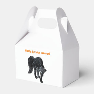 Halloween Scary Black Cat Spooky Holiday Cartoon  Favor Box