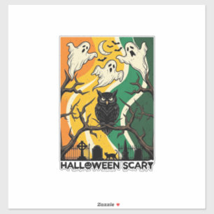 Halloween Scary Black Owl Ghosts Graveyard_1