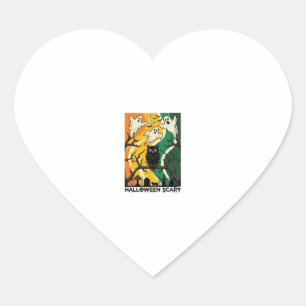 Halloween Scary Black Owl Ghosts Graveyard_1 Heart Sticker