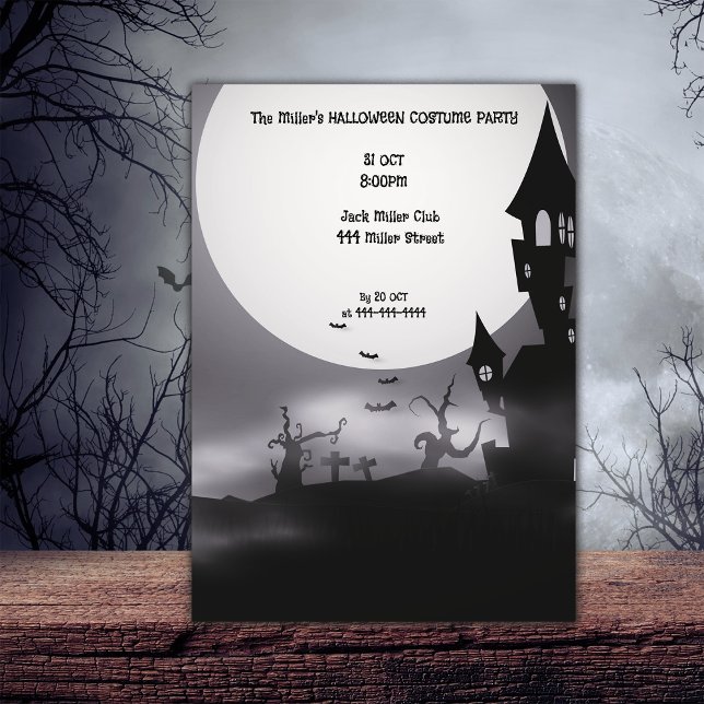 Halloween Scary Black Party Customize Invitation (Creator Uploaded)