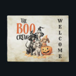 Halloween Scary Boo Dogs Crew Orange Pumpkin Doormat<br><div class="desc">Halloween Party Scary Black Cat Horror Night Doormat. Unique,  beautiful,  stylish design. Easy to be personalized. Font style,  size and colours can be changed. Matching items are available.</div>