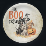 Halloween Scary Boo Dogs Crew Orange Pumpkin Paper Plate<br><div class="desc">Halloween Scary Boo Dogs Crew Orange Pumpkin Paper Plates. Unique,  beautiful,  stylish design. Easy to be personalized. Font style,  size and colours can be changed. Matching items are available.</div>