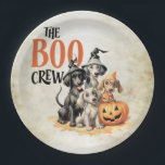 Halloween Scary Boo Dogs Crew Orange Pumpkin Paper Plate<br><div class="desc">Halloween Scary Boo Dogs Crew Orange Pumpkin Paper Plates. Unique,  beautiful,  stylish design. Easy to be personalized. Font style,  size and colours can be changed. Matching items are available.</div>