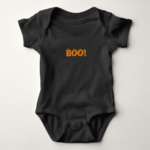 Halloween Scary Boo! eyeballs black orange funny  Baby Bodysuit
