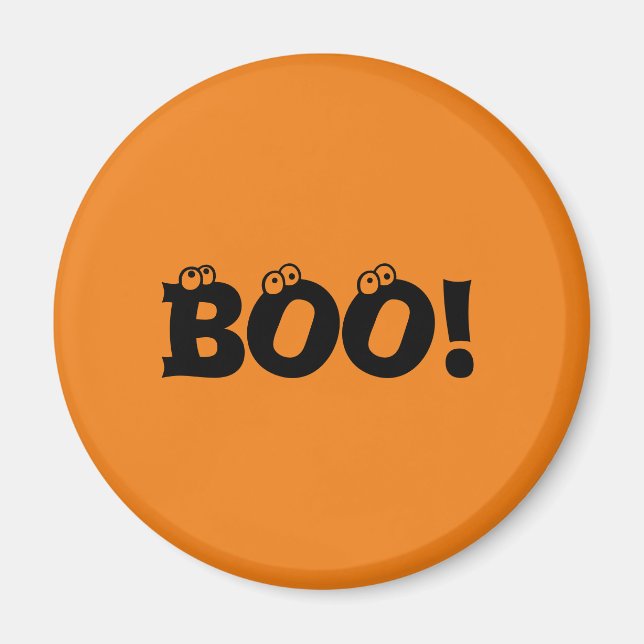 Halloween Scary Boo! eyeballs black orange Magnet (Front)