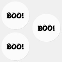 Halloween Scary Boo! eyeballs black sticker labels