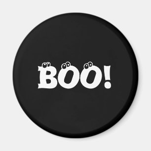 Halloween Scary Boo! eyeballs black white decor Magnet