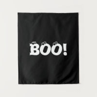 Halloween Scary Boo! eyeballs black white decor