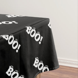 Halloween Scary Boo! eyeballs black white funny Tablecloth