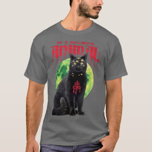 Halloween scary Cat Horror Halloween moon night  T-Shirt
