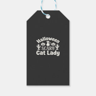 Halloween Scary Cat Lady_1 Gift Tags