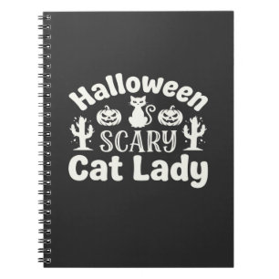 Halloween Scary Cat Lady_1 Notebook