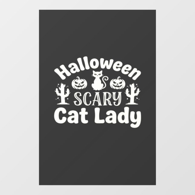 Halloween Scary Cat Lady_1 Window Cling (Sheet)