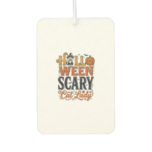 Halloween Scary Cat Lady Vintage Cat Shirt Design_ Air Freshener