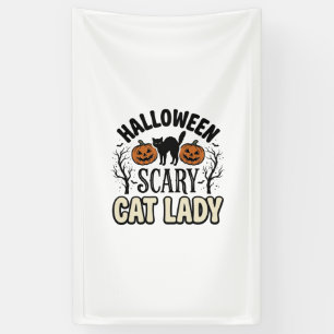 Halloween Scary Cat Lady Vintage Vector Design_1 Banner