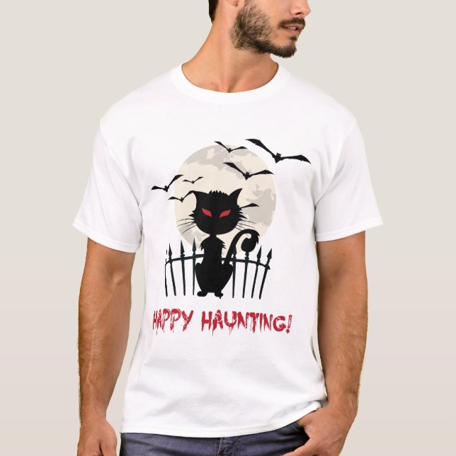 Halloween Scary Cat T-Shirt (Front)