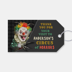 Halloween Scary Clown Adult Creepy Circus Party Gift Tags