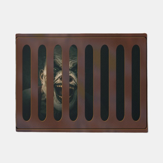 Halloween Scary Clown in Storm Grate Doormat (Front)
