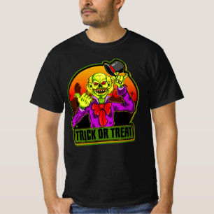 Halloween Scary Clown Trick or Treat  T-Shirt