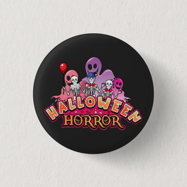 Halloween Scary Clowns Horror   1 Inch Round Button (Front)