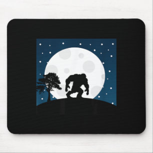 Halloween Scary Costume - Bigfoot On Moon Mouse Pad