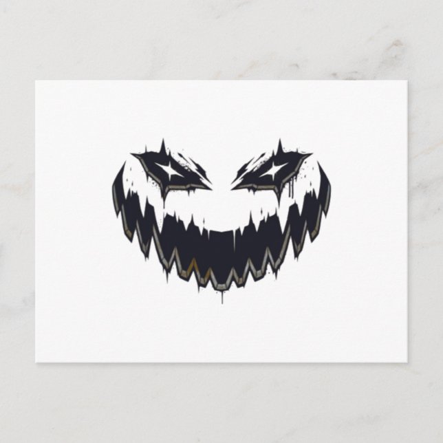 Halloween Scary Evil Pumpkin Funny Pumpkin Head Cl Postcard (Front)