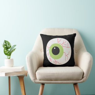 Halloween Scary Eyeball Throw Pillow