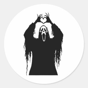 Halloween Scary Face Horror Poster Classic Round Sticker