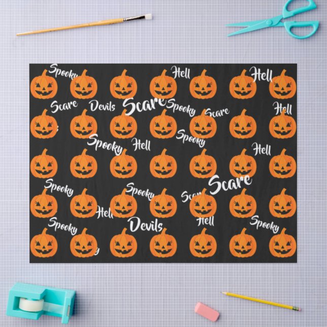 Halloween Scary Face Jack-O-Lantern Custom Tissue Paper (Craft)