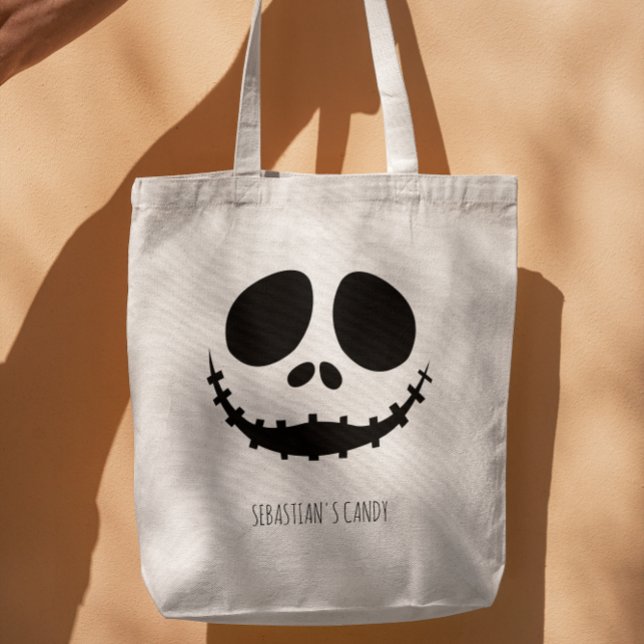 Halloween Scary Face Simple Modern Tote Bag (Halloween scary face tote bag)
