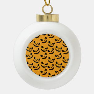 Halloween: scary faces, vintage style. ceramic ball christmas ornament