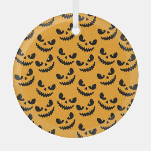 Halloween: scary faces, vintage style. glass ornament