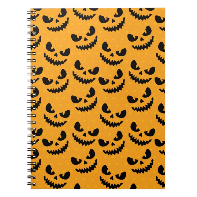Halloween: scary faces, vintage style. notebook (Front)