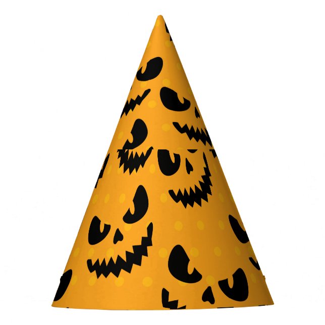 Halloween: scary faces, vintage style. party hat (Front)