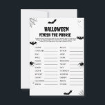 Halloween scary finish the phrase party game card<br><div class="desc">Halloween party game card</div>