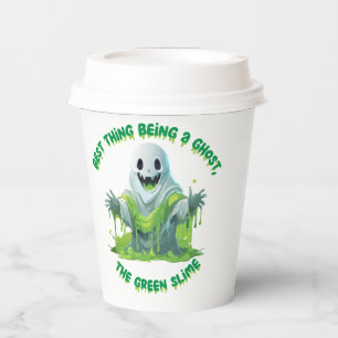 Halloween Scary Ghost Covered In Green Slime Paper Cups