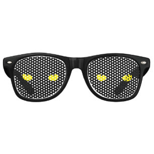 Halloween Scary ghost eyes black yellow costume Retro Sunglasses