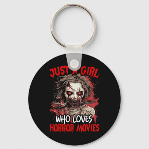 Halloween Scary Ghost Just A Girl Who Loves Horror Keychain