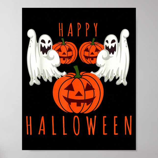 Halloween scary ghost pumpkin  poster (Front)