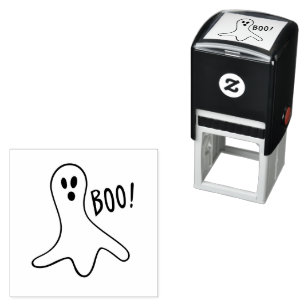 Halloween Scary Ghost Self Inking Rubber Stamp