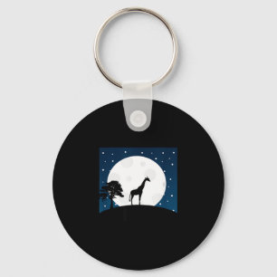 Halloween scary gift - giraffe on moon - animal keychain