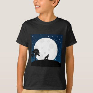 Halloween scary gift - wolf on moon - animal lover T-Shirt