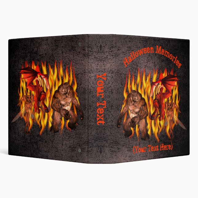 Halloween Scary Gremlin Monster Personalized    Binder (Background)